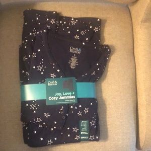 Navy blue with stars night time PJ set